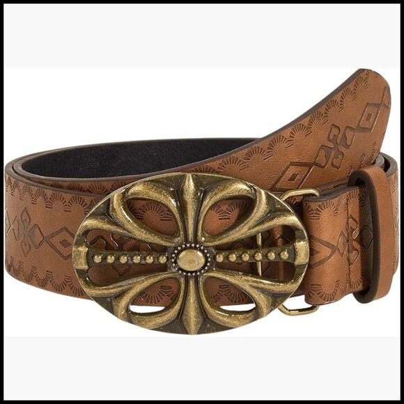 Retro Metal Buckle Western Belt Faux Leather Waist Cinch main image 4